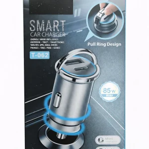 Car Charger-T-062 Smart Car Charger – 85W Fast Charging with Pull Ring Design