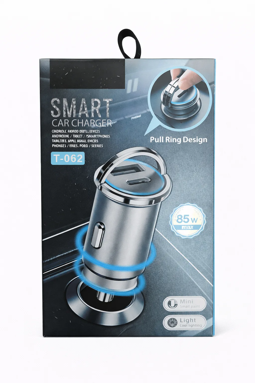 Car Charger-T-062 Smart Car Charger – 85W Fast Charging with Pull Ring Design