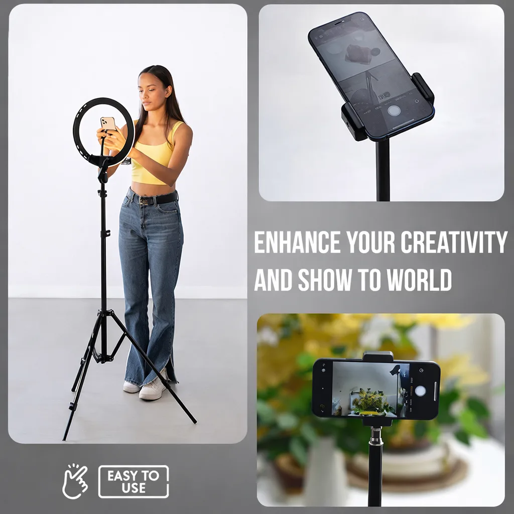 Tripod TRIPOD 1618 – Adjustable Mobile Tripod Stand with Ring Light Support