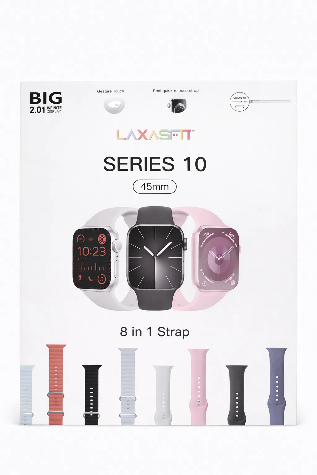LAXAS-FIT Series 10 Smart Watch (45mm) – 8 in 1 Strap